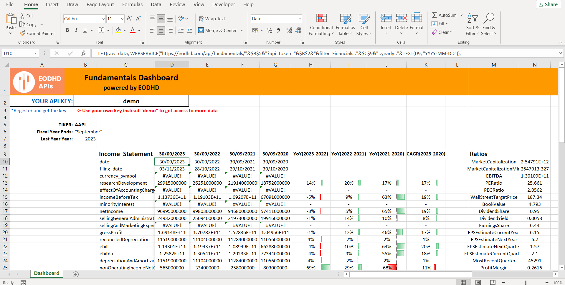 stock screener excel template