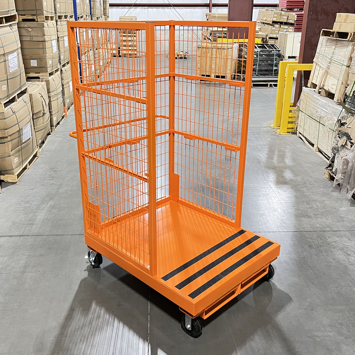 order picker in warehouse