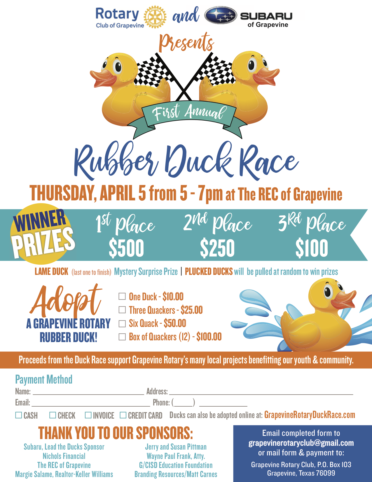 duck race with names