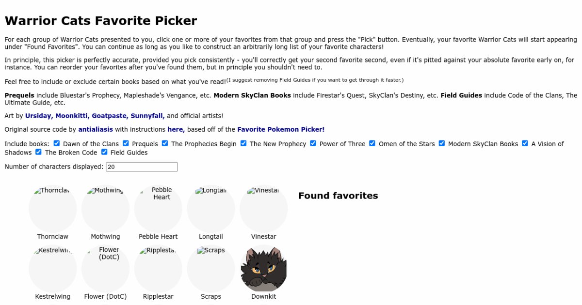 favourite pokemon picker